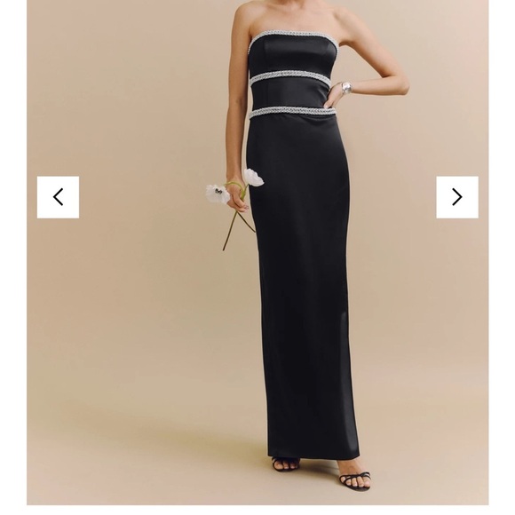 Reformation Araminta Black Strapless maxi dress NWT